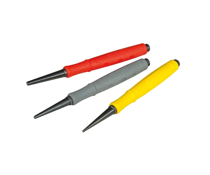 Stanley DynaGrip 0-58-930 Nail Punch Set 0.8, 1.6 & 2.4mm 3 Stanley DynaGrip 0-58-930 Nail Punch Set 0.8, 1.6 & 2.4mm
