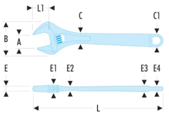 Facom 101.15G Bi-Material 'Quick-Adjust' Adjustable Wrench 15" (375mm) 11 Facom 101.15G Bi-Material 'Quick-Adjust' Adjustable Wrench 15" (375mm) -Pro Tools Shop 101.8G DIMENSIONS 1
