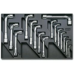 Beta T75 16 Piece Metric Angled Socket Wrench Set In Plastic Module Tray 7-24mm