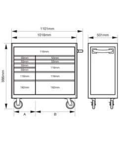 Bahco 1475KXL12BLACK C75 Classic 40″ XL 12 Drawer Mobile Roller Cabinet Black -Pro Tools Shop 1475kxl12DIMS