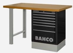 Bahco 1495K6CBKWB15TD Heavy Duty MDF Top Workbench With 6 Drawer Black Cabinet 1500mm Long