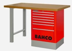 Bahco 1495K8CRDWB15TD Heavy Duty MDF Top Workbench With 8 Drawer Red Cabinet 1500mm Long