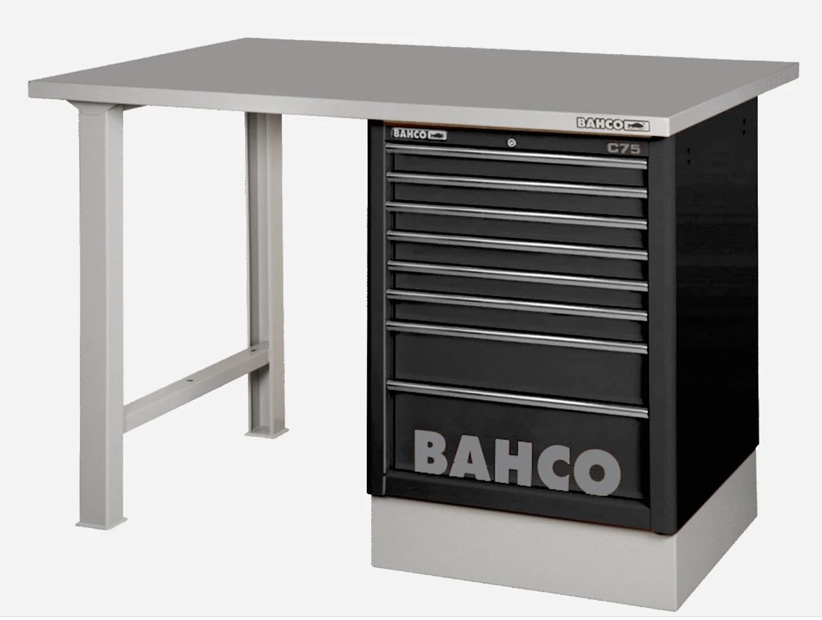 Bahco 1495K7CBKWB18TS Heavy Duty Steel Top Workbench With 7 Drawer Black Cabinet 1800mm Long 3 Bahco 1495K7CBKWB18TS Heavy Duty Steel Top Workbench With 7 Drawer Black Cabinet 1800mm Long