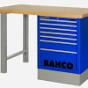 Bahco 1495K8CBLWB15TW Heavy Duty Wooden Top Workbench With 8 Drawer Blue Cabinet 1500mm Long 2 Bahco 1495K8CBLWB15TW Heavy Duty Wooden Top Workbench With 8 Drawer Blue Cabinet 1500mm Long -Pro Tools Shop 1495KCWB15TW Bllue 1