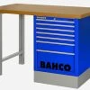 Bahco 1495K6CBLWB18TD Heavy Duty MDF Top Workbench With 6 Drawer Blue Cabinet 1800mm Long -Pro Tools Shop 1495KCWB18TD blue
