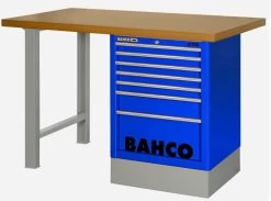Bahco 1495K6CBLWB18TD Heavy Duty MDF Top Workbench With 6 Drawer Blue Cabinet 1800mm Long