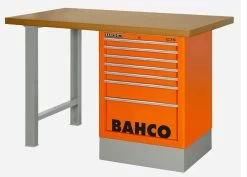 Bahco 1495K6CWB18TD Heavy Duty MDF Top Workbench With 6 Drawer Orange Cabinet 1800mm Long