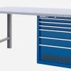 Bahco 1495KH6BLWB15TS Heavy Duty Low Height Steel Top Workbench With 6 Drawer Blue Cabinet 1500mm Long -Pro Tools Shop 1495KH6WBTS blue