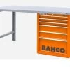 Bahco 1495KH6WB18TS Heavy Duty Low Height Steel Top Workbench With 6 Drawer Orange Cabinet 1800mm Long