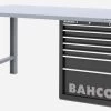 Bahco 1495KH7BKWB18TS Heavy Duty Low Height Steel Top Workbench With 7 Drawer Black Cabinet 1800mm Long -Pro Tools Shop 1495KH7WBTS black 1