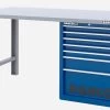 Bahco 1495KH7BLWB18TS Heavy Duty Low Height Steel Top Workbench With 7 Drawer Blue Cabinet 1800mm Long -Pro Tools Shop 1495KH7WBTS blue 1