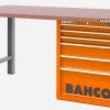 Bahco 1495KH7WB15TD Heavy Duty Low Height MDF Top Workbench With 7 Drawer Orange Cabinet 1500mm Long -Pro Tools Shop 1495KHWB15TD orange