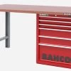 Bahco 1495KH8RDWB18TD Heavy Duty Low Height MDF Top Workbench With 8 Drawer Red Cabinet 1800mm Long -Pro Tools Shop 1495KHWB15TD red