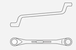 Gedore 2 Metric Double End Offset Ring Spanner Wrench 24x26mm -Pro Tools Shop 2 series dimensional pt 2 1