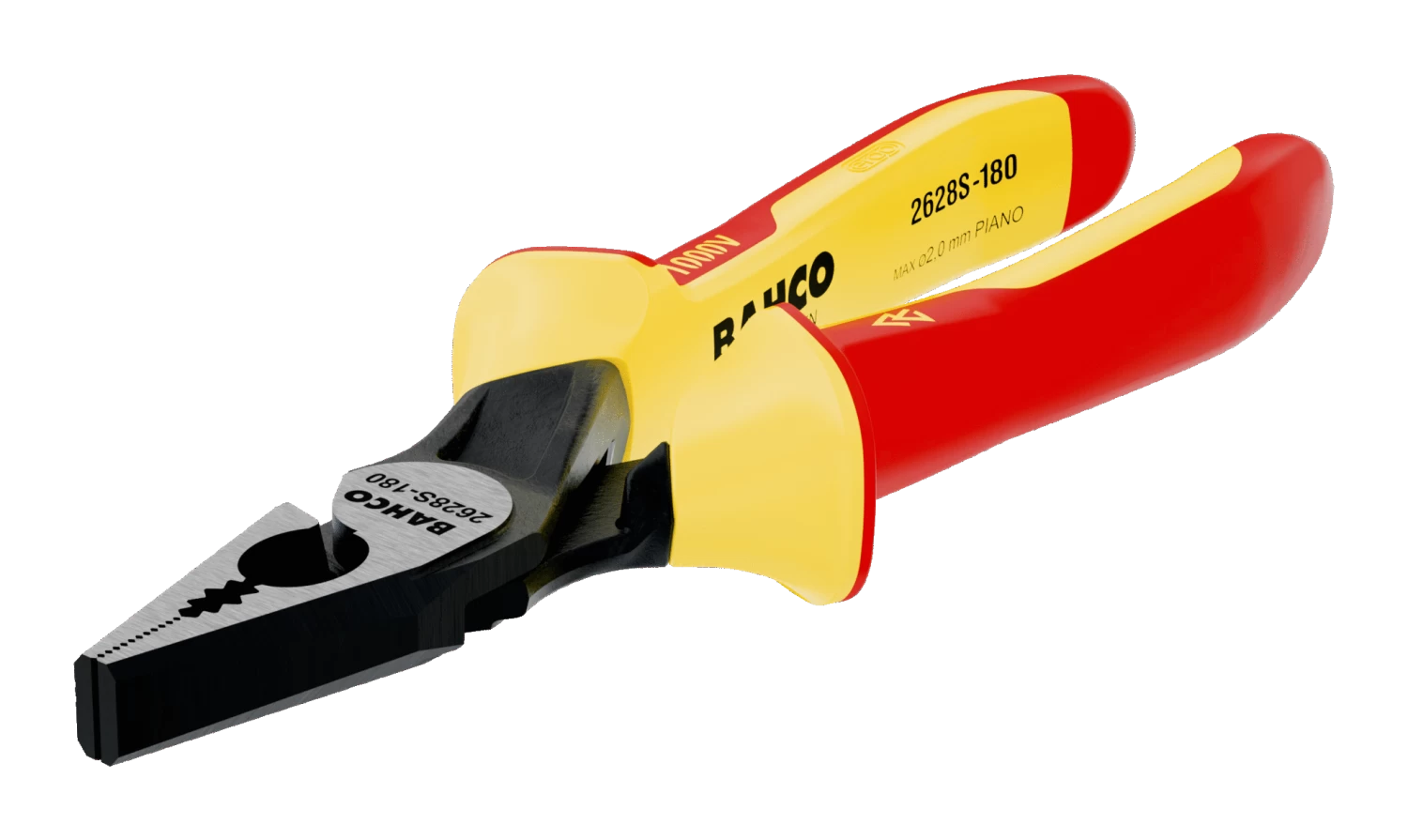 Bahco 2628S-180 1000V Insulated Combination Steel Wire Cutter Pliers 180mm 3 Bahco 2628S-180 1000V Insulated Combination Steel Wire Cutter Pliers 180mm