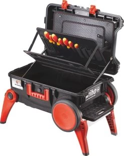 Wiha XXL III 44129 Electrical Contractors Rolling Tool Box / Case + Free VDE Screwdriver Set