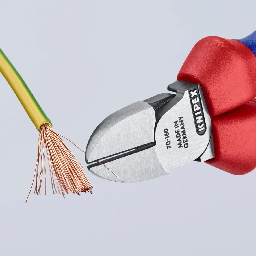 Knipex 70 02 160 Side Cutters Diagonal Cutting Pliers 160mm 8 Knipex 70 02 160 Side Cutters Diagonal Cutting Pliers 160mm - Image 6