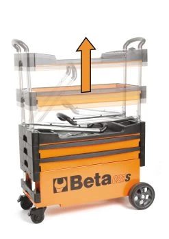 Beta C27S Folding Portable Collapsable Tool Trolley With Drawers Orange -Pro Tools Shop C27S 2 1