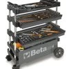 Beta C27S Folding Portable Collapsable Tool Trolley With Drawers Grey -Pro Tools Shop C27 aperto G