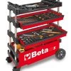 Beta C27S Folding Portable Collapsable Tool Trolley With Drawers Red -Pro Tools Shop C27 aperto R