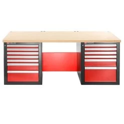 Facom JLS2-2MW13DL Heavy Duty 13 Drawer Workbench With Wooden Worktop 2182mm (Low Version)