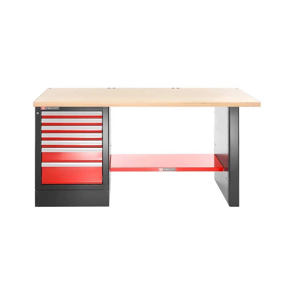 Facom JLS2-2MW7DH Heavy Duty 7 Drawer Workbench With Wooden Worktop 2182mm (High Version) 3 Facom JLS2-2MW7DH Heavy Duty 7 Drawer Workbench With Wooden Worktop 2182mm (High Version)