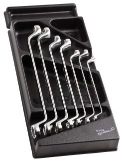 Facom MOD.55-3 7 Piece Imperial Offset Ring Spanner Wrench Set Supplied In Plastic Module Tray 1/4" - 13/16" AF