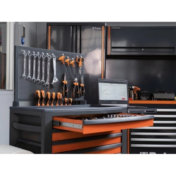 Beta RSC24/8 8 Drawer Mobile Roller Cabinet Orange With Grey Sides 4 Beta RSC24/8 8 Drawer Mobile Roller Cabinet Orange With Grey Sides - Image 2