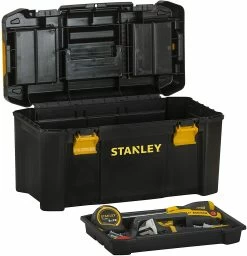 Stanley STST1-75520 Essential 19" Toolbox With Organiser Top, Plastic Latches. Tool Box -Pro Tools Shop STST1 75520totewith toolsopen 1