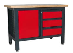 Sealey AP1372B Workstation With 3 Drawers &amp; Cupboard