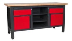 Sealey AP1905A Workstation With 2 Drawers, 2 Cupboards &amp; Open Storage