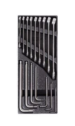 Beta T23 16 Piece INOX Stainless Steel Combination Spanner &amp; Hex Key Set In Plastic Module Tray