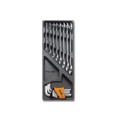 Beta T33 Metric Double Open End Spanner &amp; Hex Key Set In Plastic Module Tray