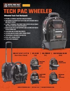 Veto Pro Pac TECH-PAC WHEELER Backpack Rolling Tool Bag + TP6B FREE 13 Veto Pro Pac TECH-PAC WHEELER Backpack Rolling Tool Bag + TP6B FREE -Pro Tools Shop Tech Pac Wheeler Final Sell Sheet